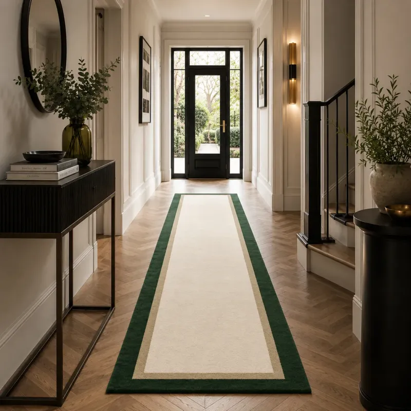 Cream Wool Runner with Wool Borders