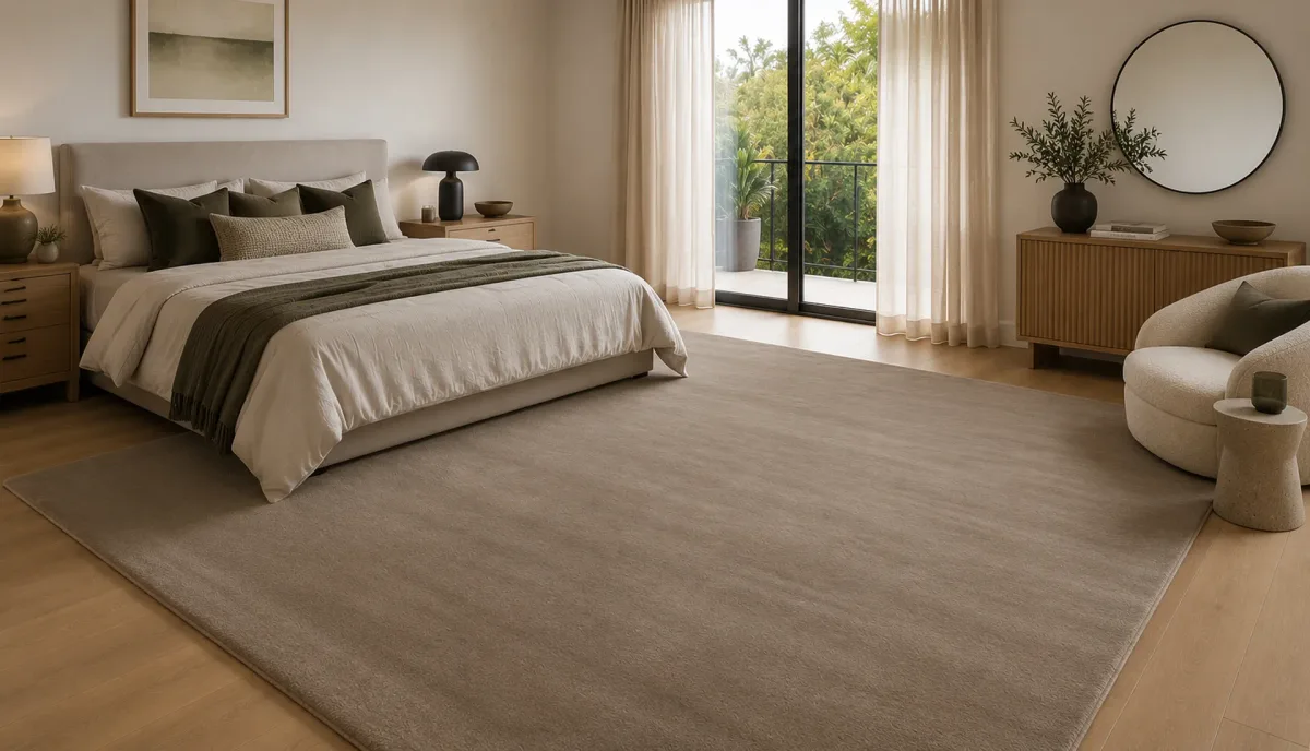 Plain Mouse Brown Wool Rug