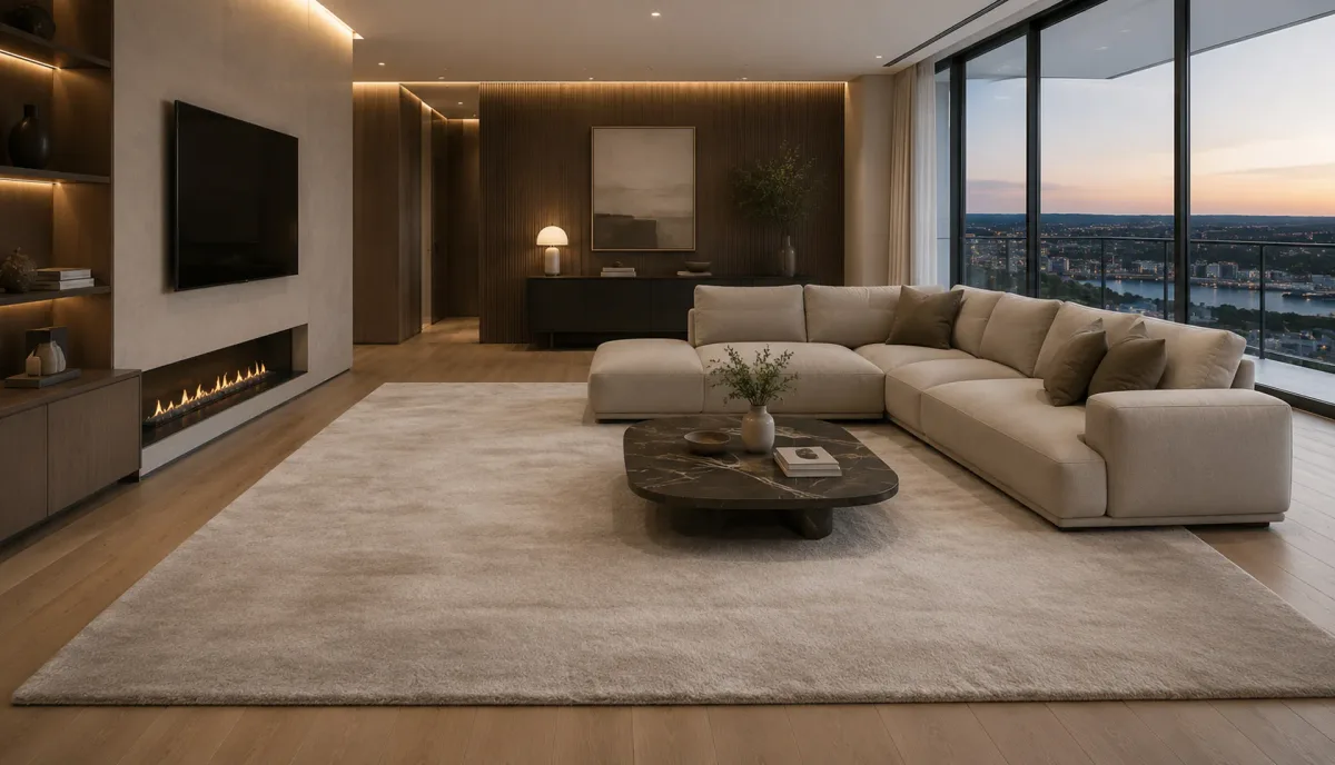 Plain Hint Of Grey Brown Wool Rug