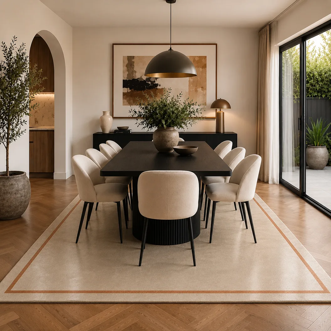 Inset border rug