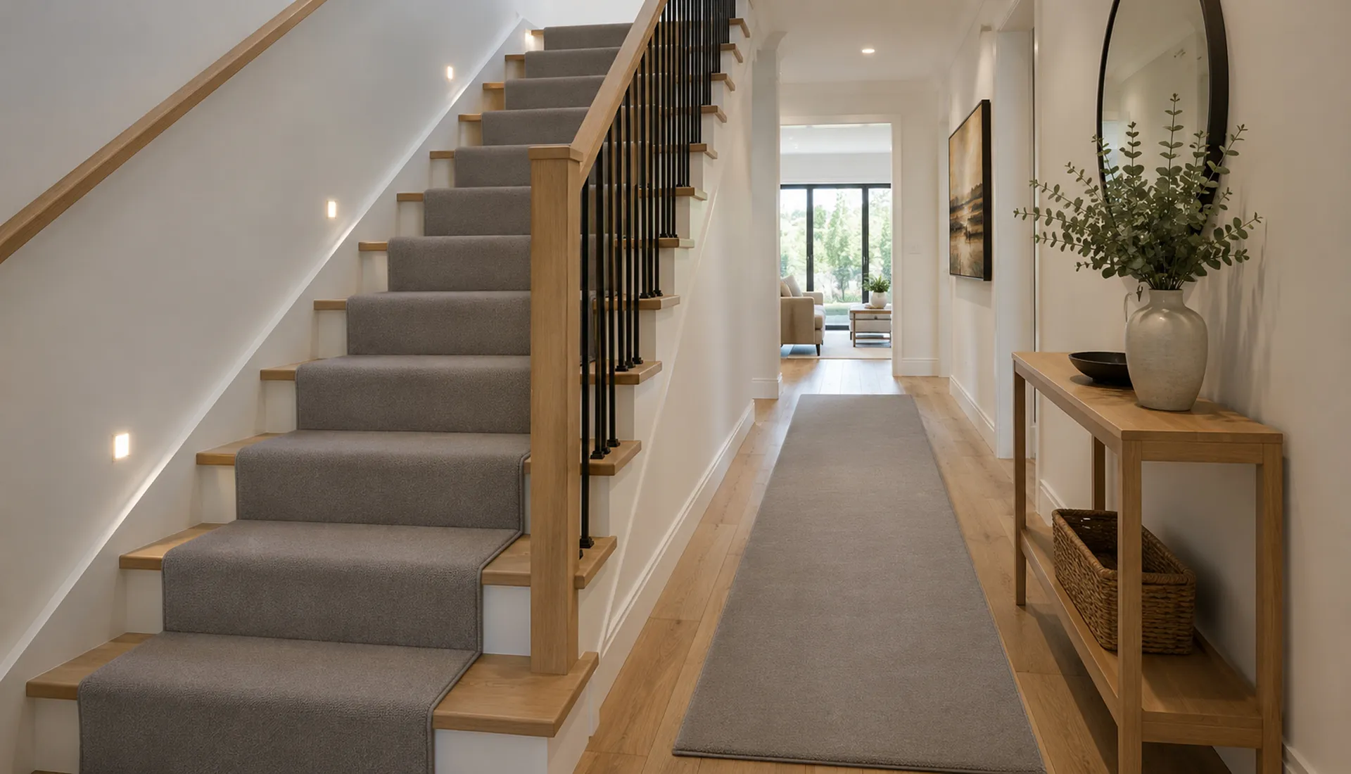 Plain Mid Mouse Brown Wool Runner