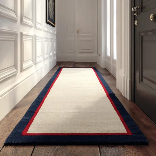 Beige Wool Runner with Wool Borders