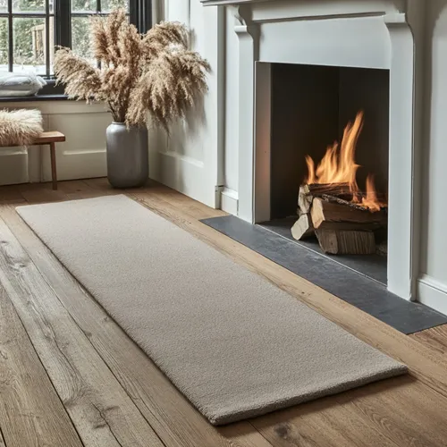 Plain Hint Of Teak Brown Wool Runner